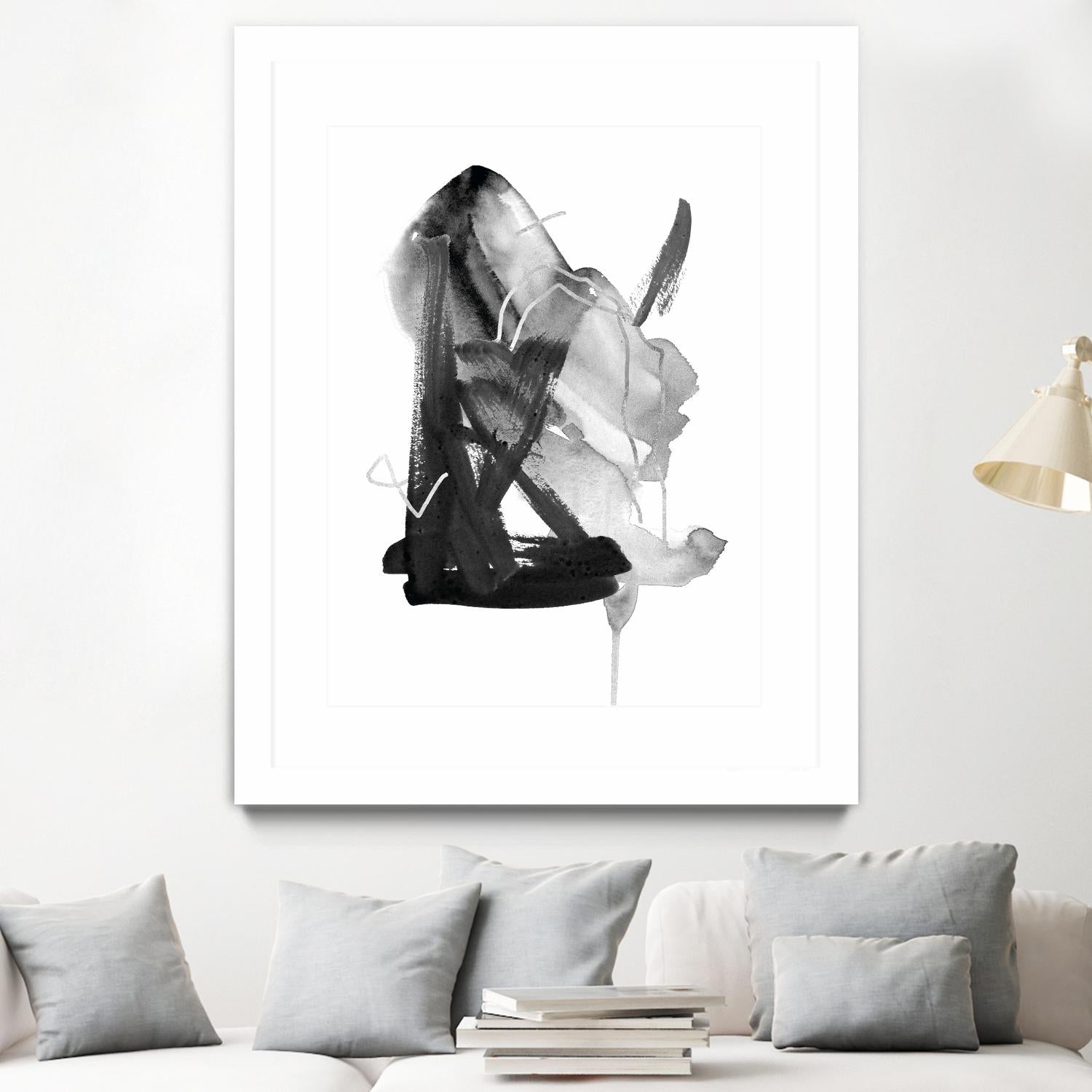 Black & Grey Collide II by Melissa Wang on GIANT ART - grey abstract abstract