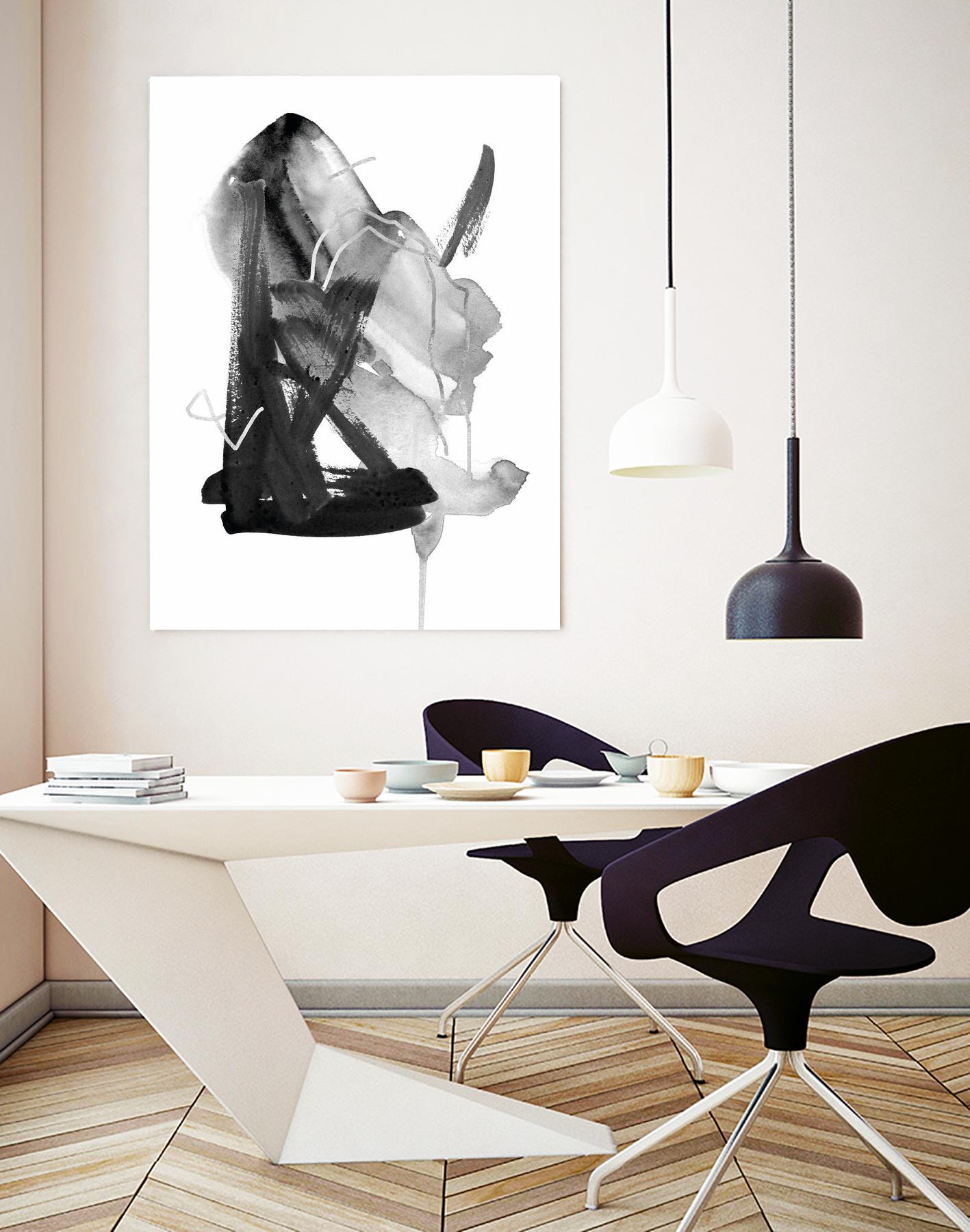 Black & Grey Collide II by Melissa Wang on GIANT ART - grey abstract abstract