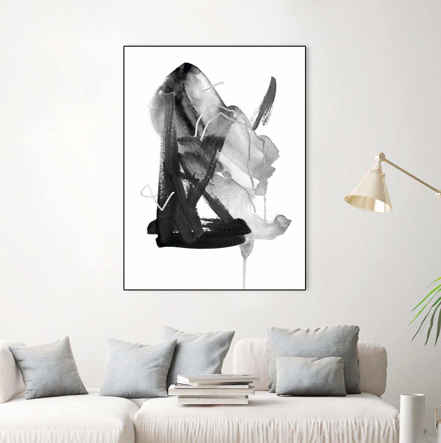 Black & Grey Collide II by Melissa Wang on GIANT ART - grey abstract abstract