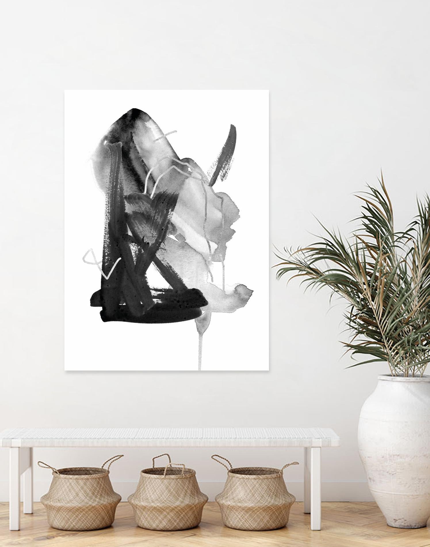 Black & Grey Collide II by Melissa Wang on GIANT ART - grey abstract abstract