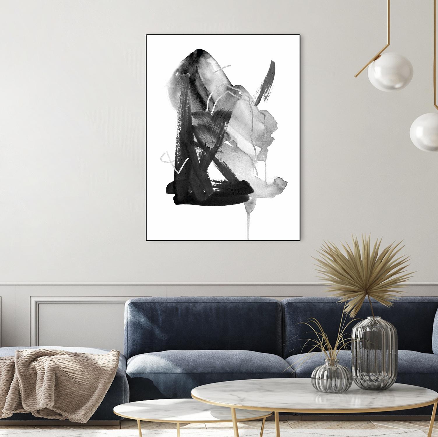 Black & Grey Collide II by Melissa Wang on GIANT ART - grey abstract abstract