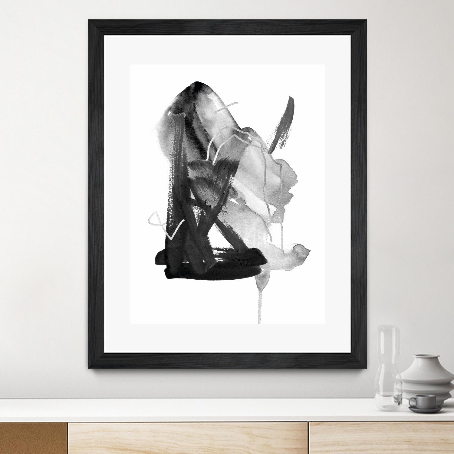 Black & Grey Collide II by Melissa Wang on GIANT ART - grey abstract abstract