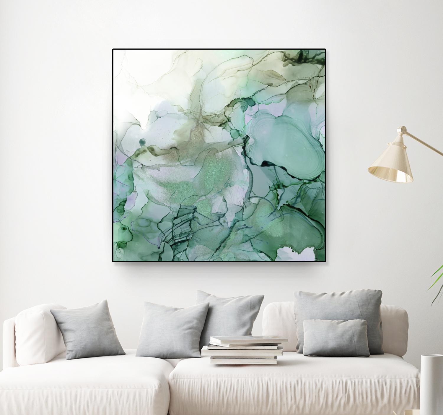 Emerald Cavern I by Jennifer Goldberger on GIANT ART - green abstract abstract