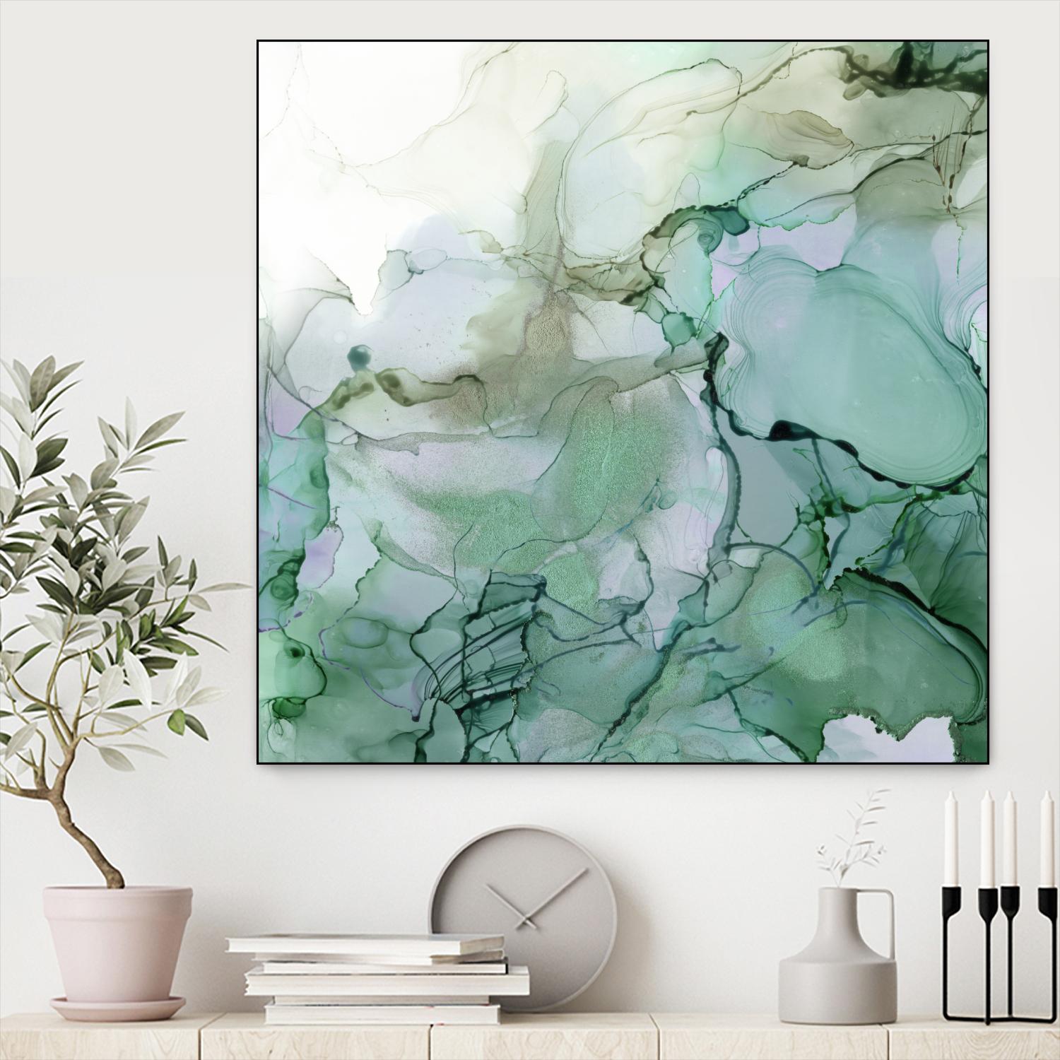 Emerald Cavern I by Jennifer Goldberger on GIANT ART - green abstract abstract