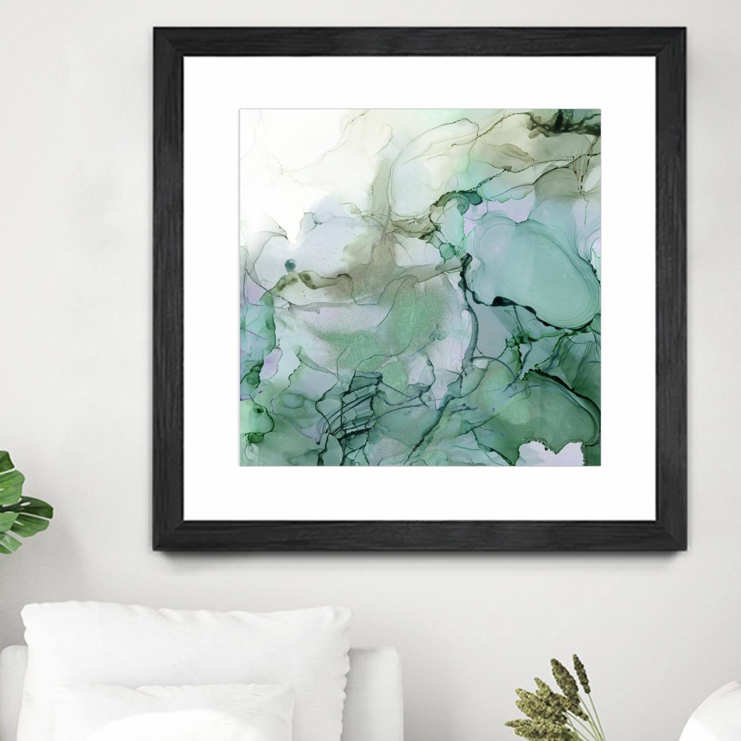 Emerald Cavern I by Jennifer Goldberger on GIANT ART - green abstract abstract