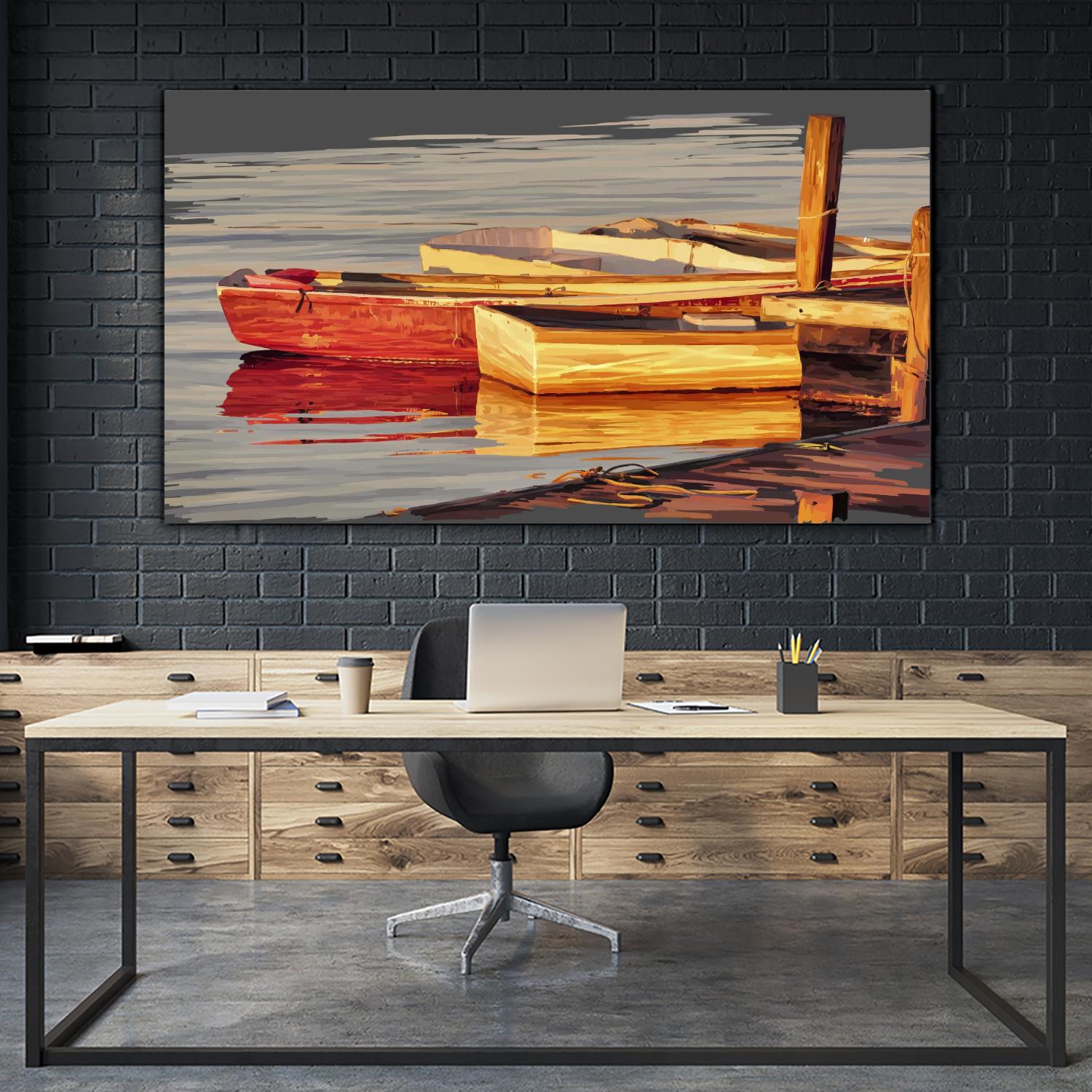 In the Golden Light I by Emily Kalina on GIANT ART - orange coastal & tropical abstract