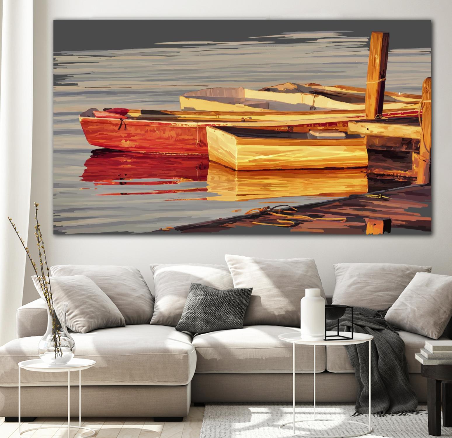 In the Golden Light I by Emily Kalina on GIANT ART - orange coastal & tropical abstract