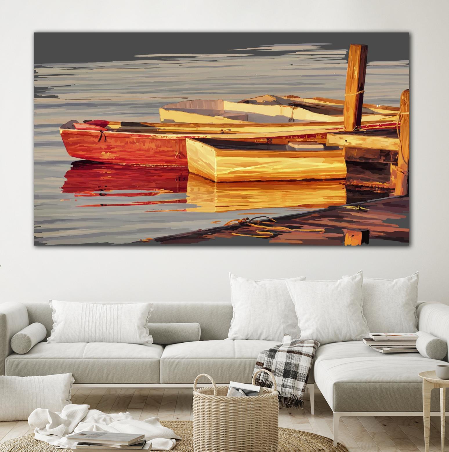 In the Golden Light I by Emily Kalina on GIANT ART - orange coastal & tropical abstract