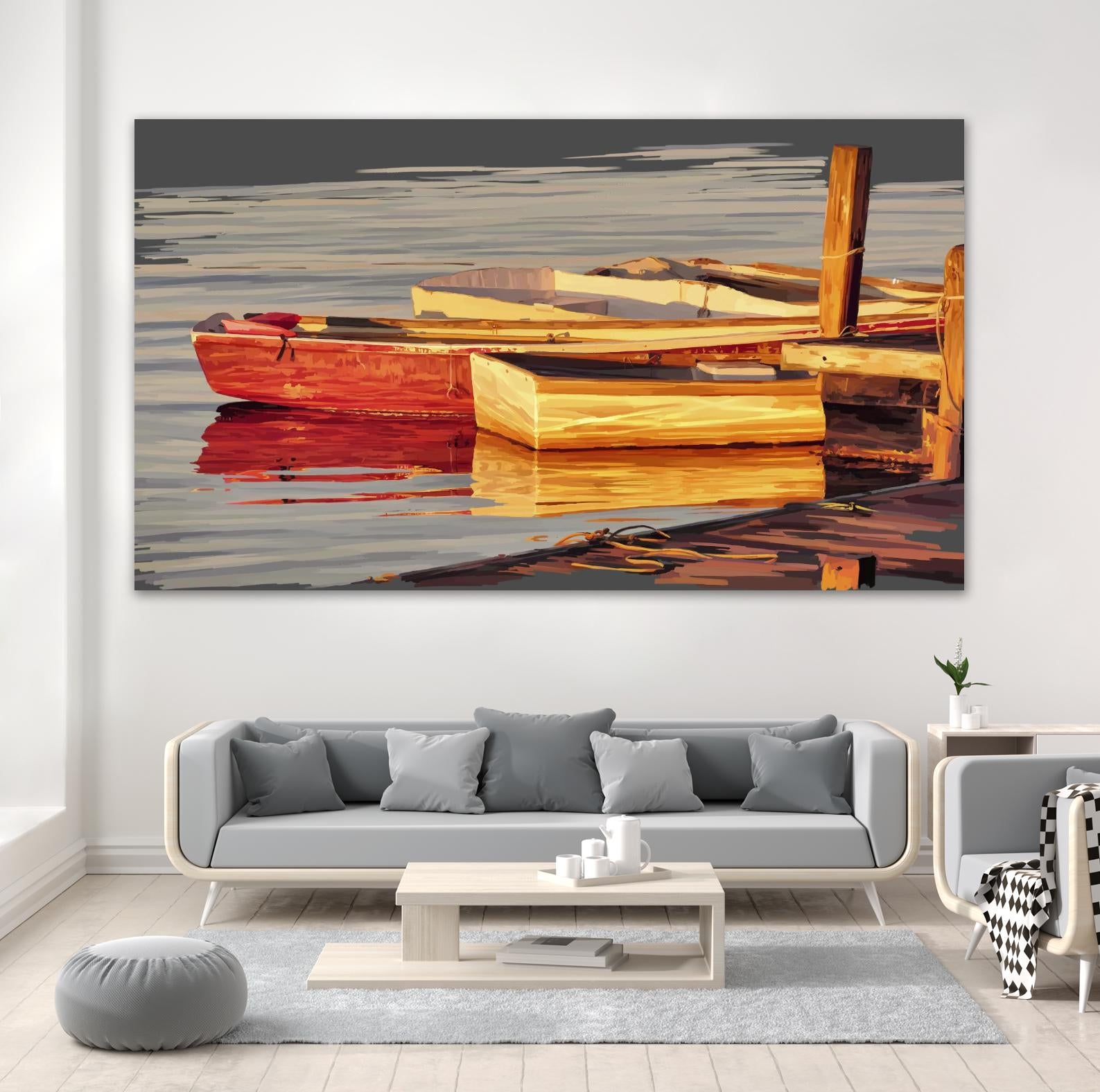 In the Golden Light I by Emily Kalina on GIANT ART - orange coastal & tropical abstract