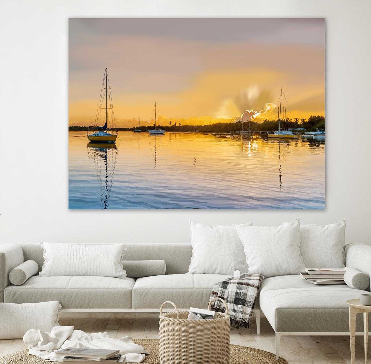 In the Golden Light IV by Emily Kalina on GIANT ART - blue coastal & tropical abstract