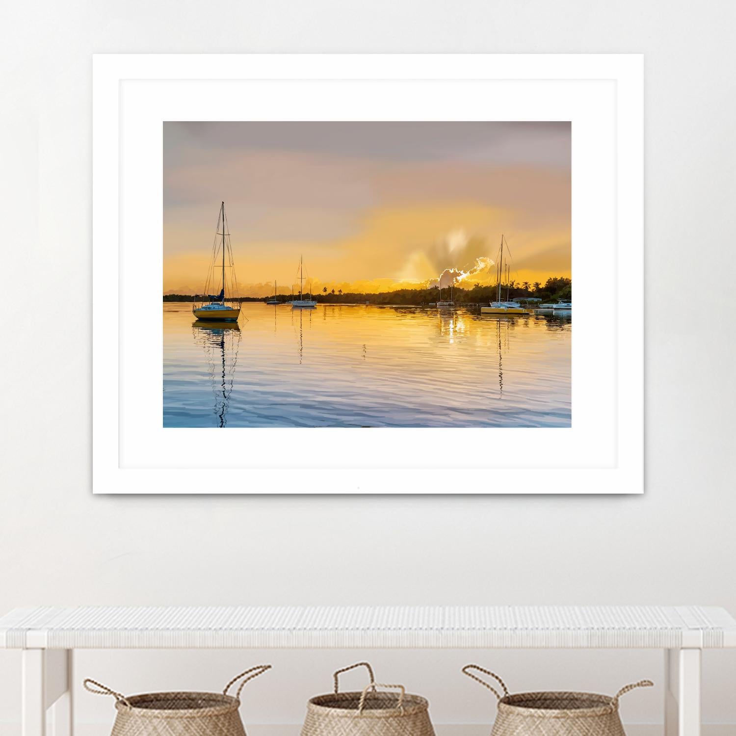 In the Golden Light IV by Emily Kalina on GIANT ART - blue coastal & tropical abstract