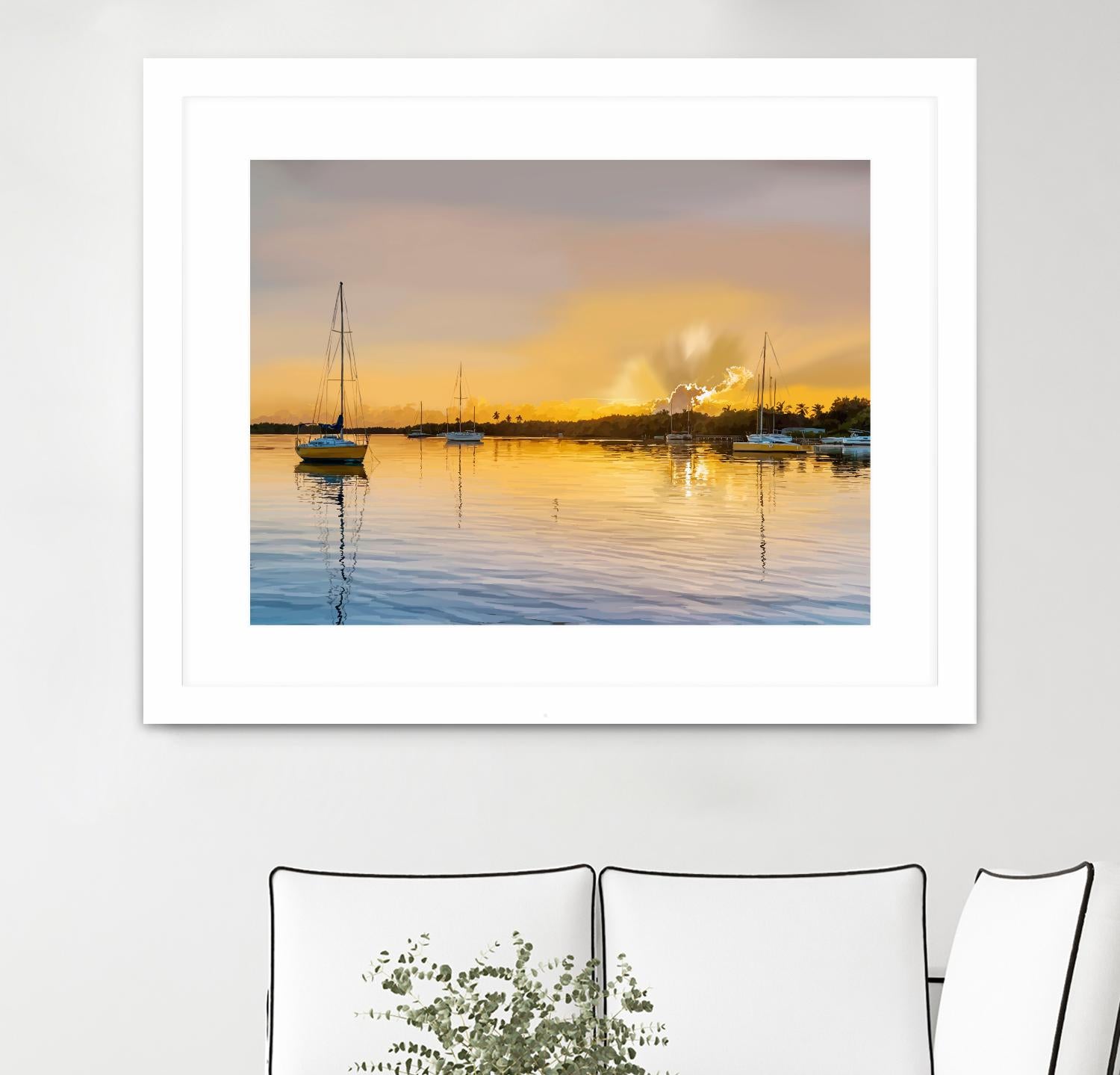 In the Golden Light IV by Emily Kalina on GIANT ART - blue coastal & tropical abstract