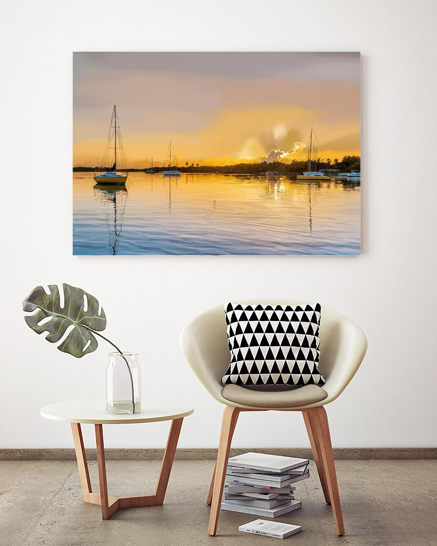 In the Golden Light IV by Emily Kalina on GIANT ART - blue coastal & tropical abstract