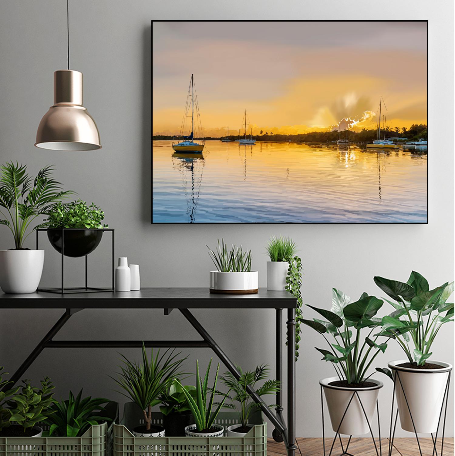 In the Golden Light IV by Emily Kalina on GIANT ART - blue coastal & tropical abstract