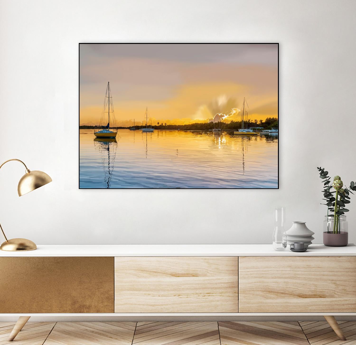 In the Golden Light IV by Emily Kalina on GIANT ART - blue coastal & tropical abstract