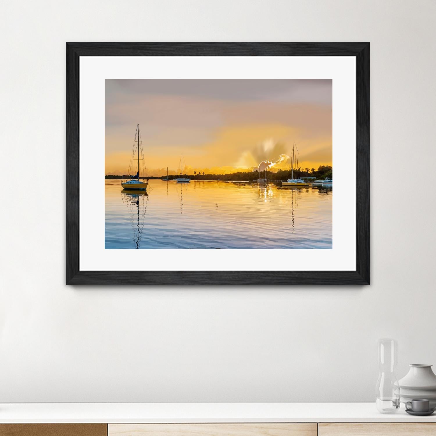 In the Golden Light IV by Emily Kalina on GIANT ART - blue coastal & tropical abstract