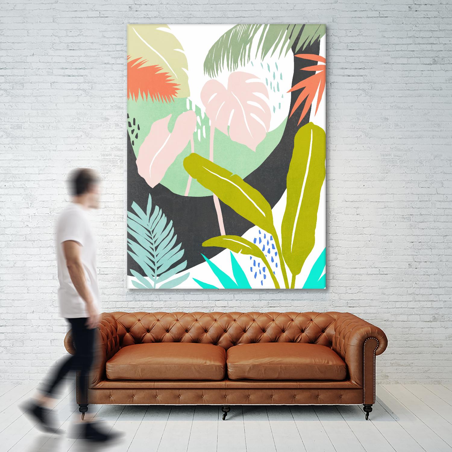 Jazzy Jungle II by Annie Warren on GIANT ART - orange coastal & tropical abstract
