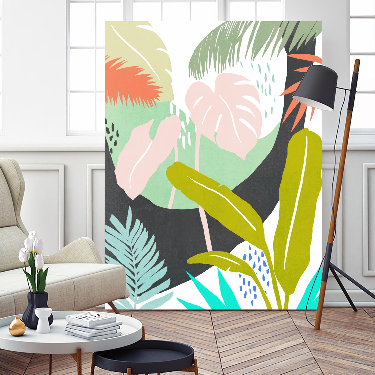 Jazzy Jungle II by Annie Warren on GIANT ART - orange coastal & tropical abstract