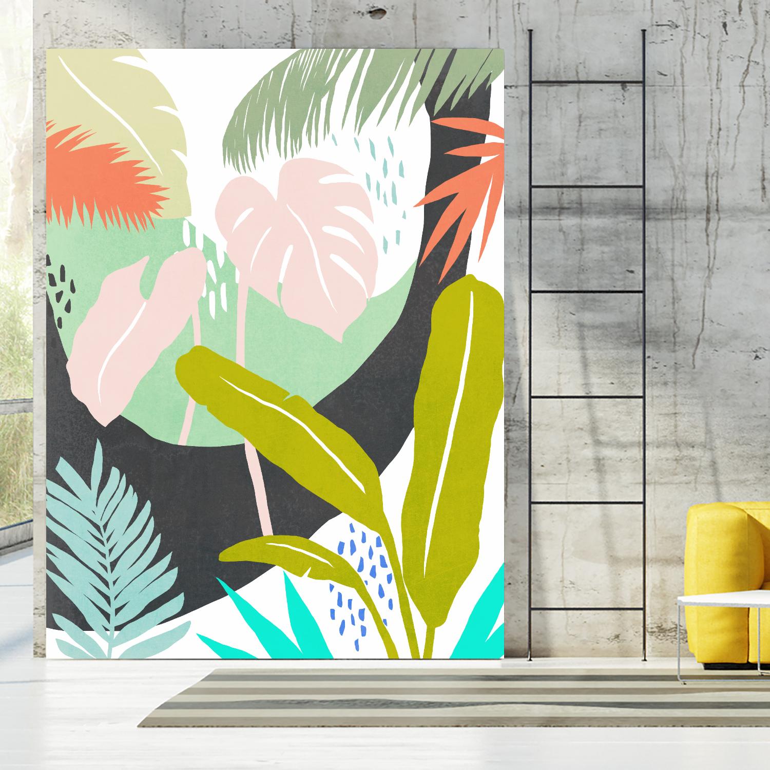Jazzy Jungle II by Annie Warren on GIANT ART - orange coastal & tropical abstract