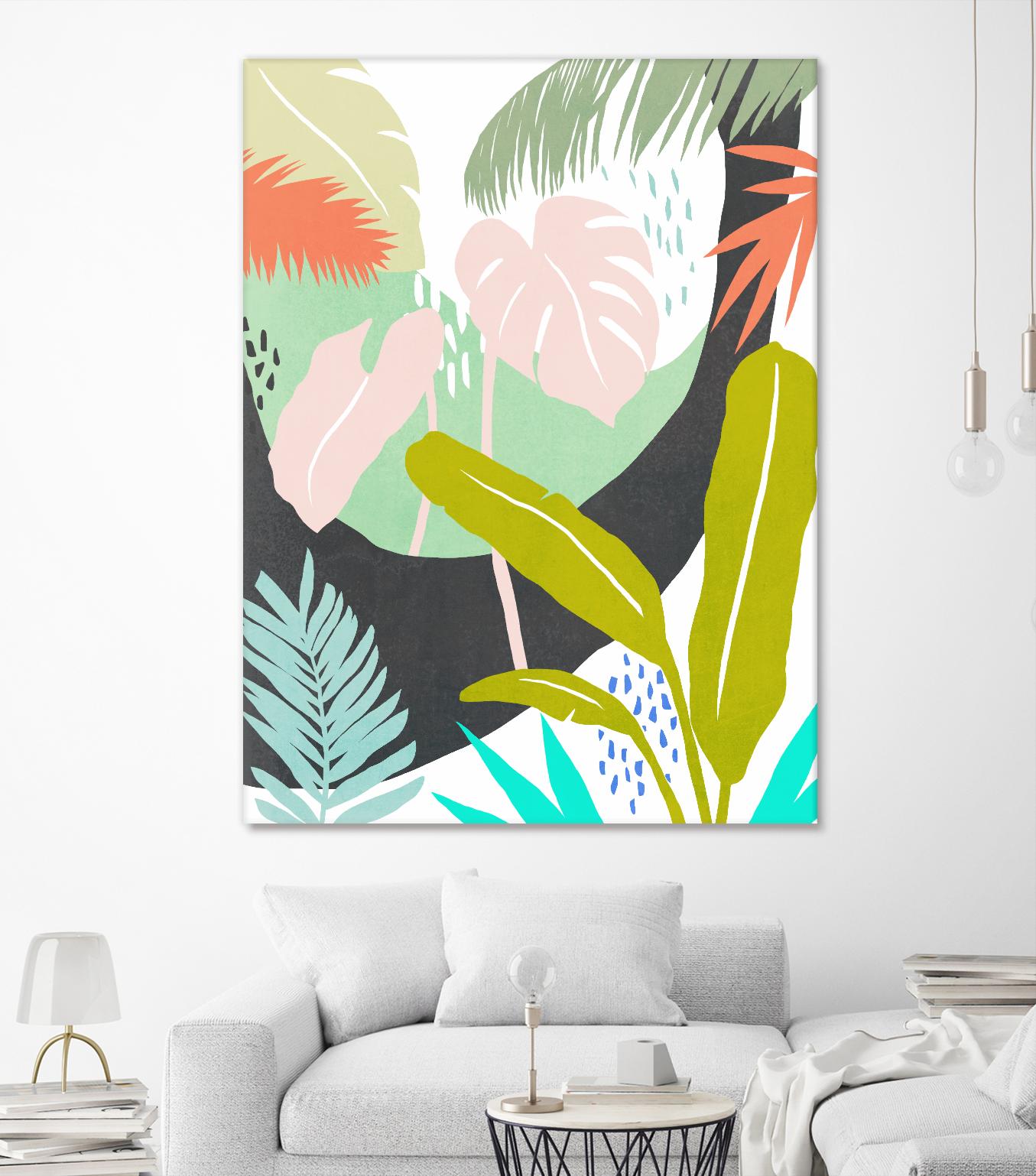 Jazzy Jungle II by Annie Warren on GIANT ART - orange coastal & tropical abstract