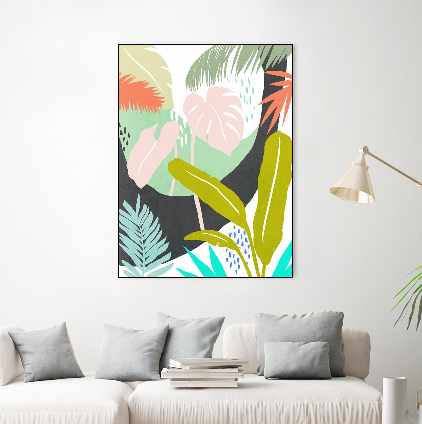 Jazzy Jungle II by Annie Warren on GIANT ART - orange coastal & tropical abstract