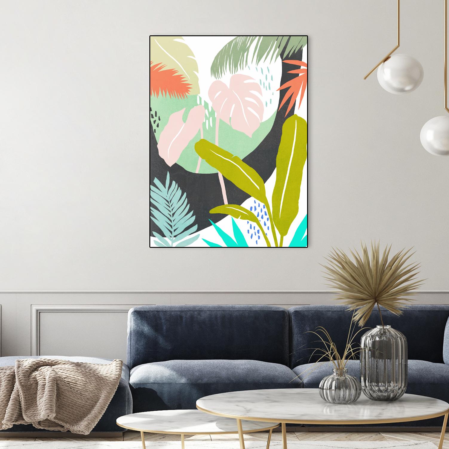 Jazzy Jungle II by Annie Warren on GIANT ART - orange coastal & tropical abstract