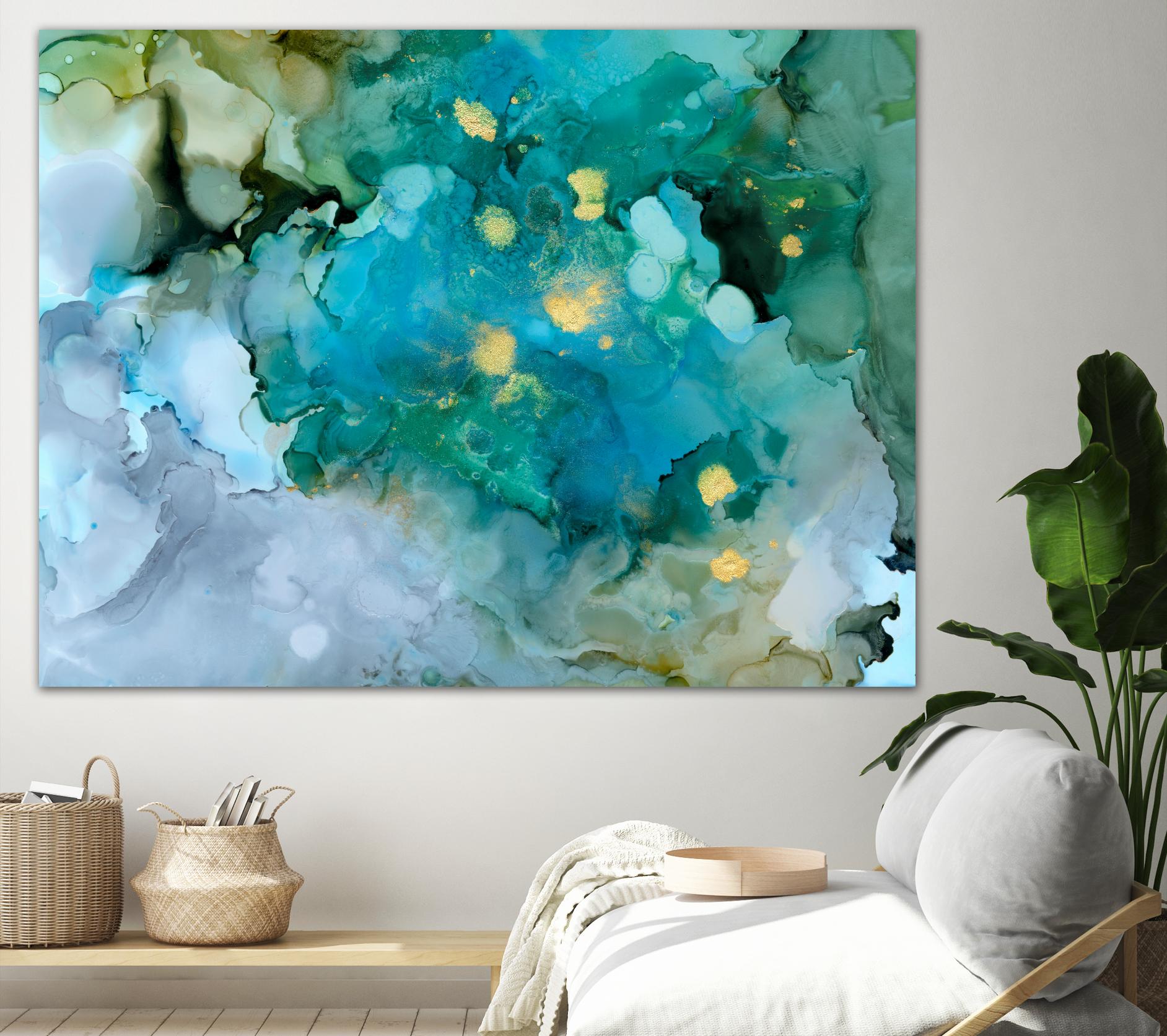 Aqua Brume I by Victoria Borges on GIANT ART - gold abstract abstract