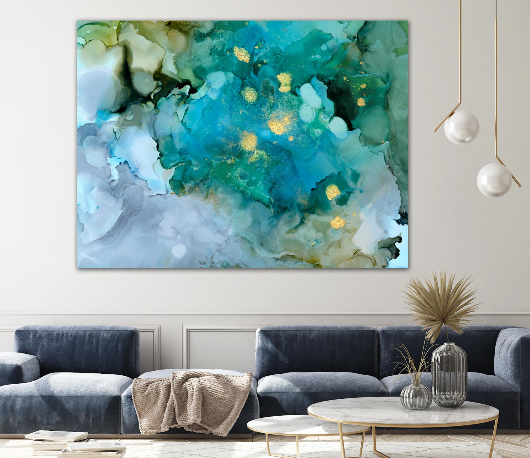 Aqua Brume I by Victoria Borges on GIANT ART - gold abstract abstract