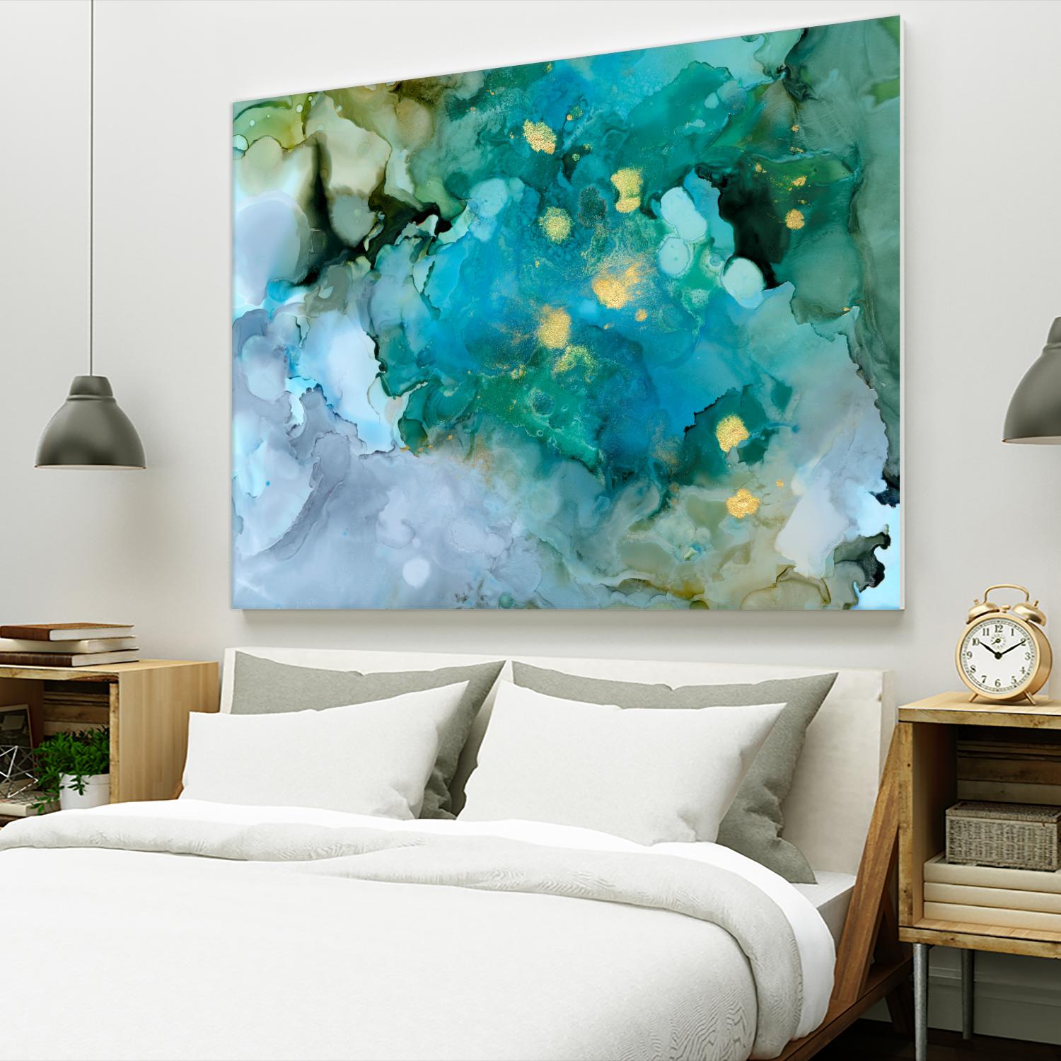Aqua Brume I by Victoria Borges on GIANT ART - gold abstract abstract