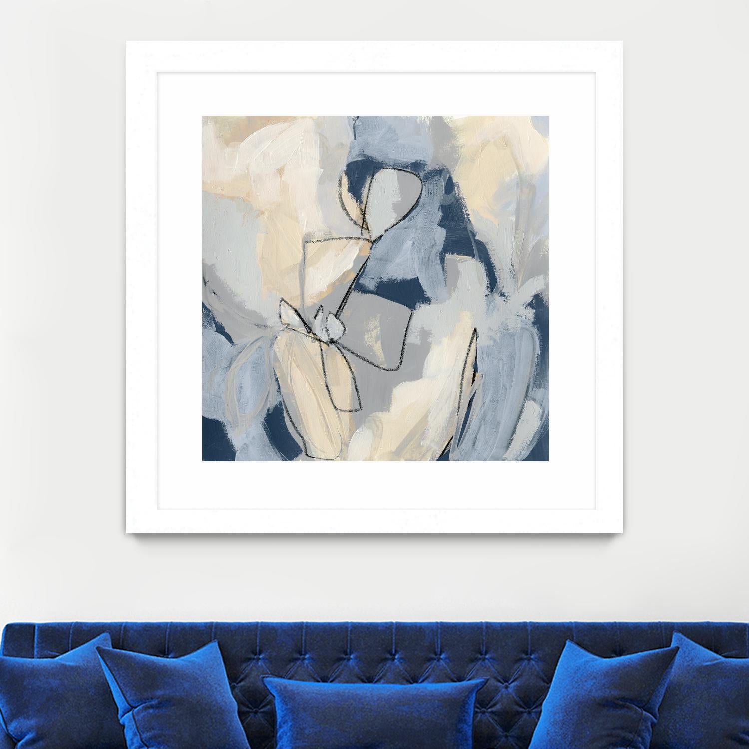 Blossom & Bliss I by June Vess on GIANT ART - blue abstract abstract