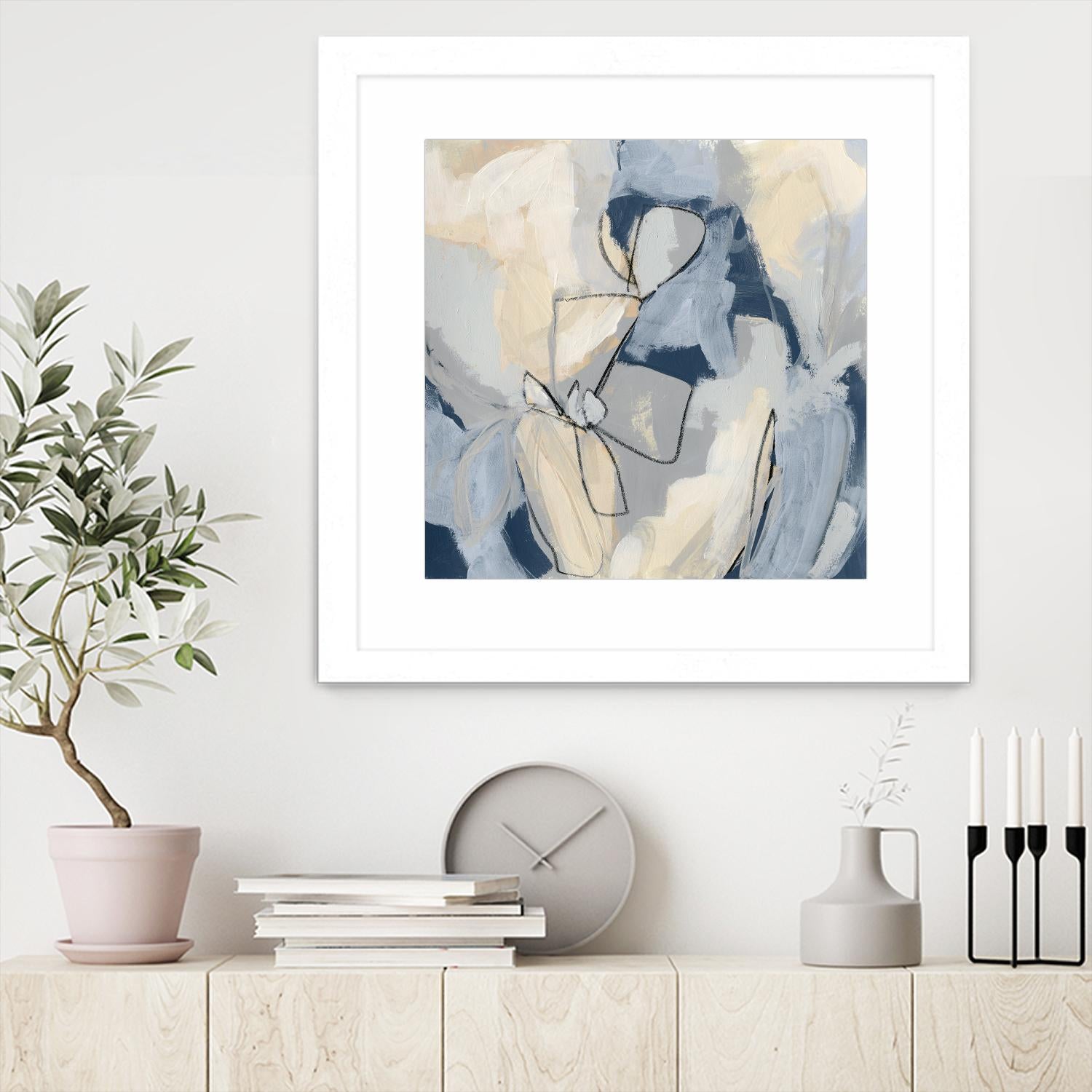 Blossom & Bliss I by June Vess on GIANT ART - blue abstract abstract