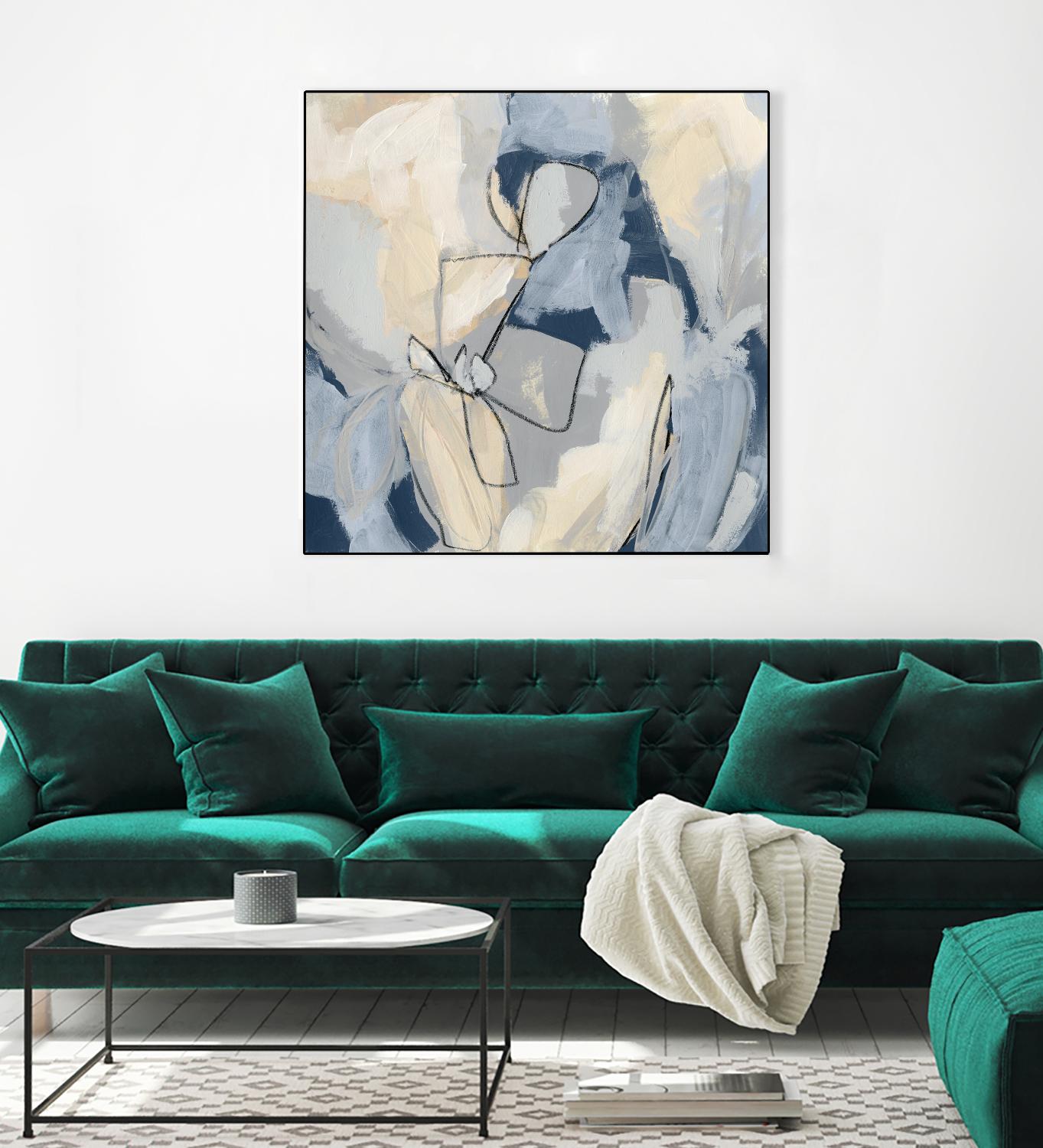 Blossom & Bliss I by June Vess on GIANT ART - blue abstract abstract