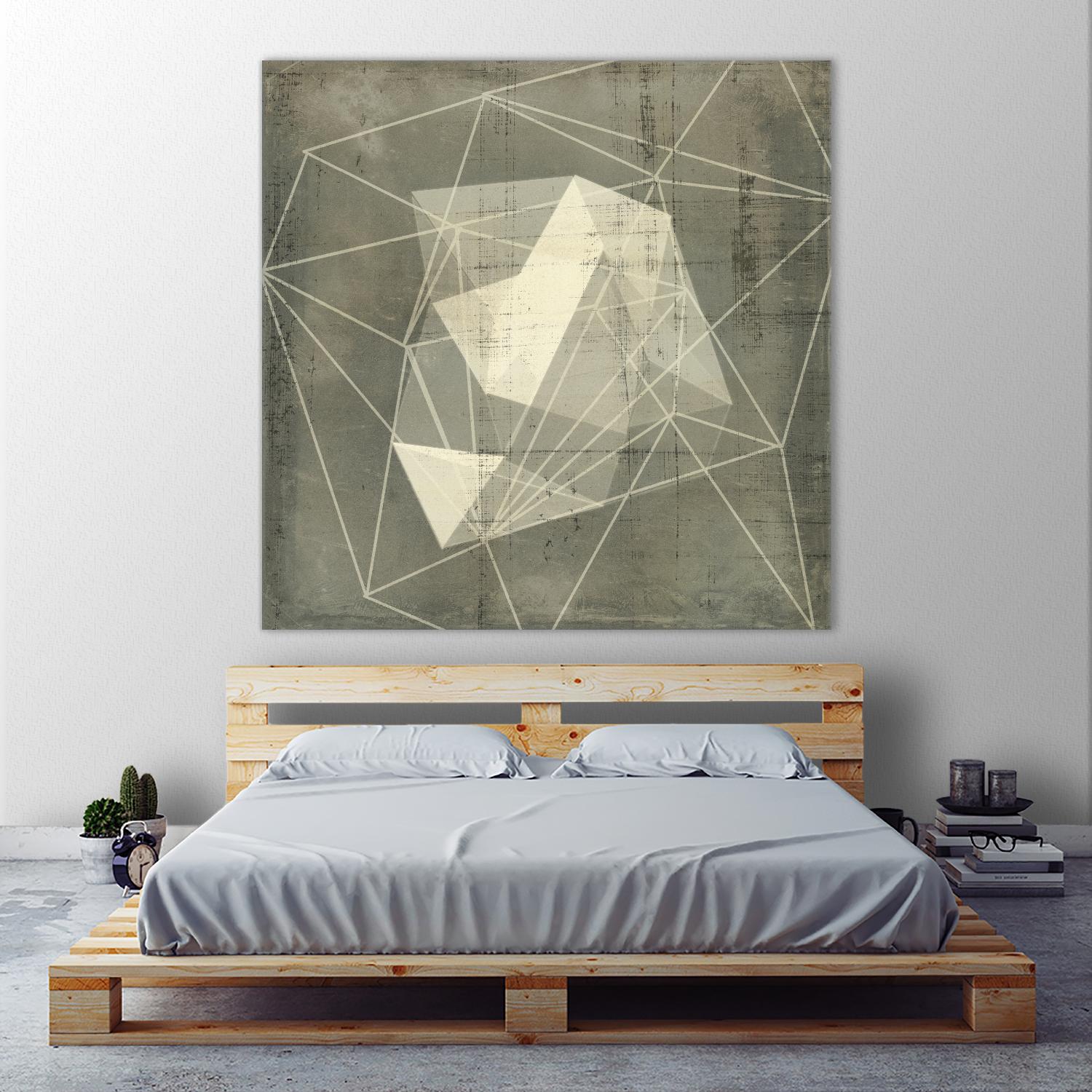 Geomolecule Blueprint I by Jennifer Goldberger on GIANT ART - grey abstract abstract