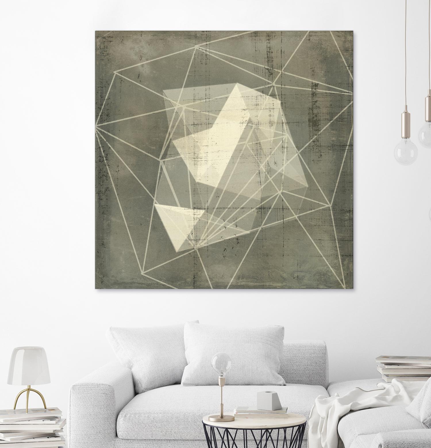 Geomolecule Blueprint I by Jennifer Goldberger on GIANT ART - grey abstract abstract