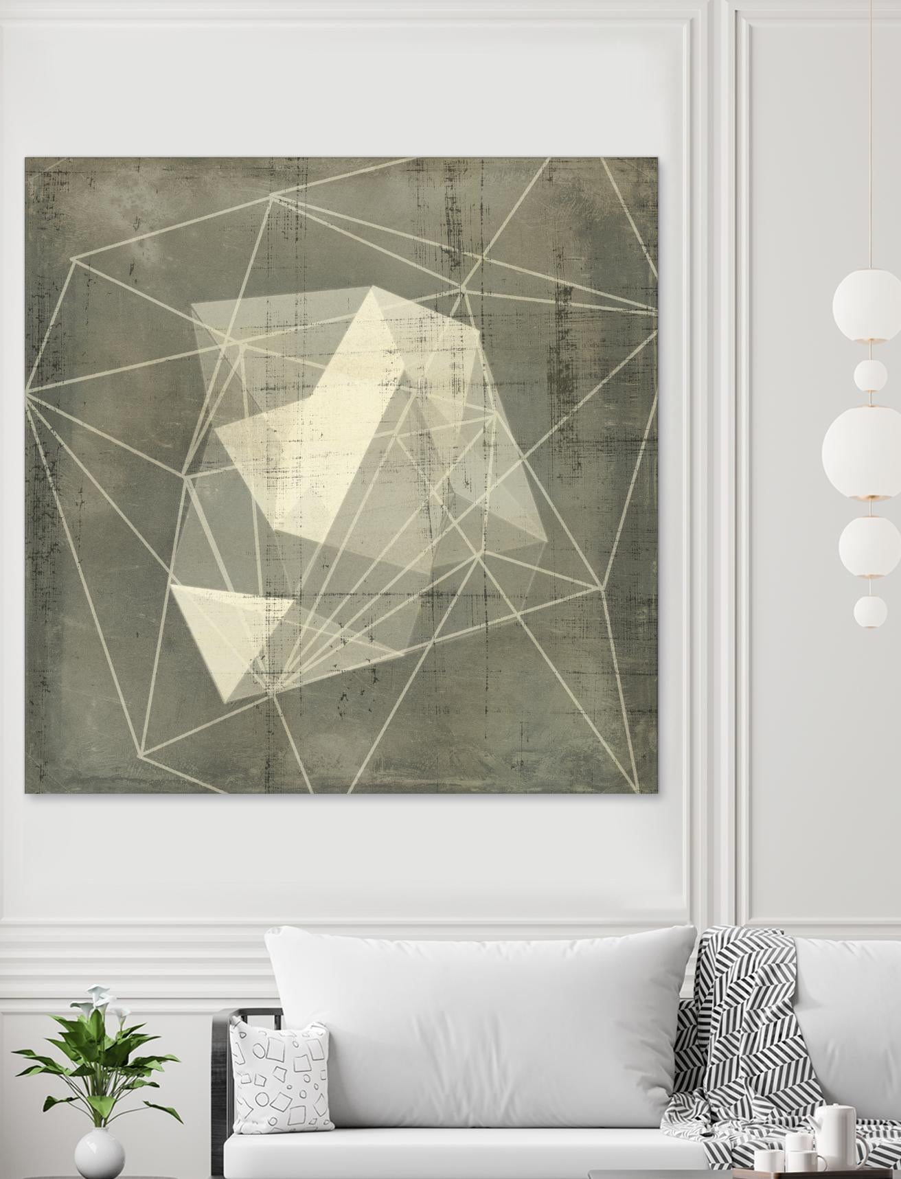 Geomolecule Blueprint I by Jennifer Goldberger on GIANT ART - grey abstract abstract