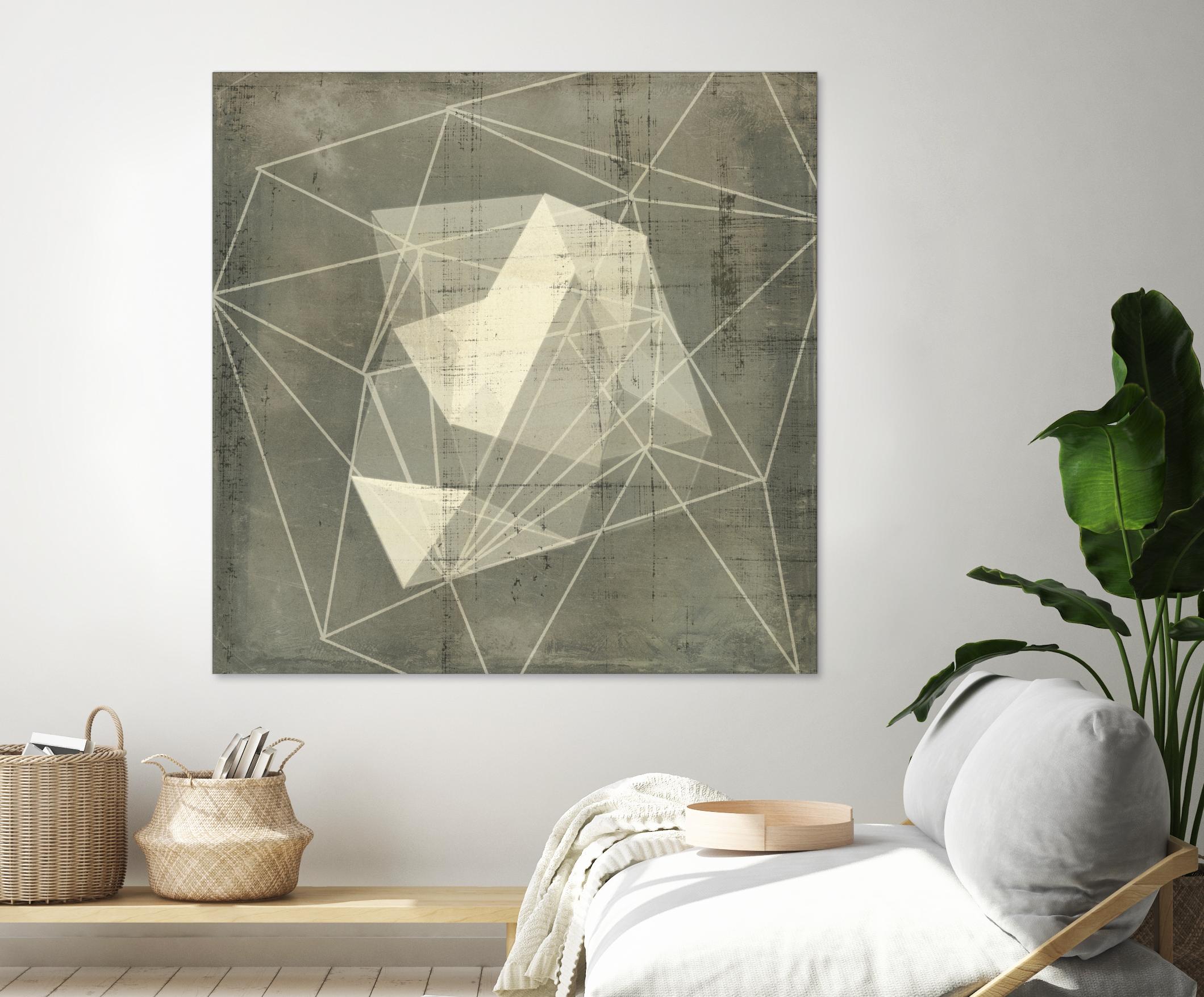 Geomolecule Blueprint I by Jennifer Goldberger on GIANT ART - grey abstract abstract