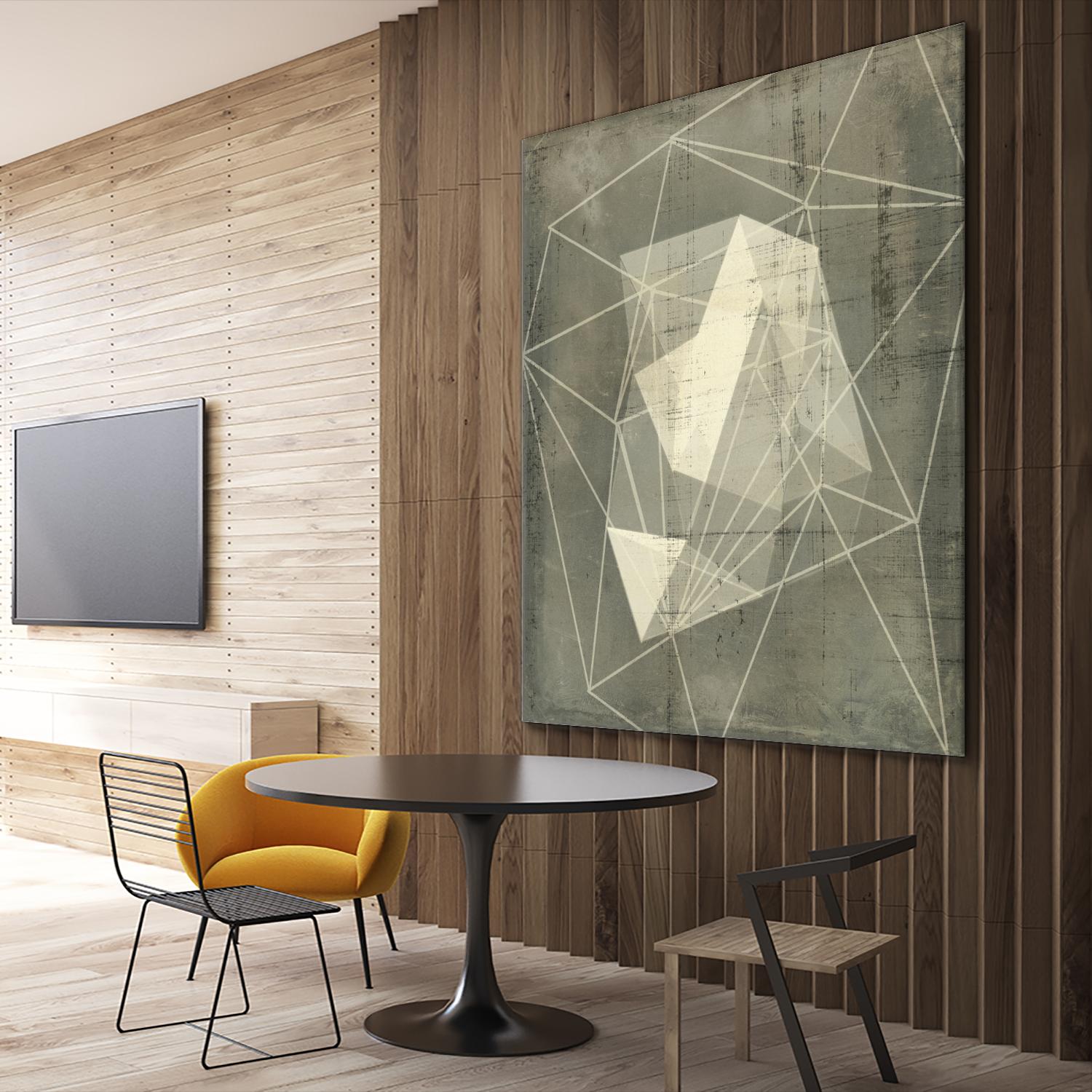 Geomolecule Blueprint I by Jennifer Goldberger on GIANT ART - grey abstract abstract