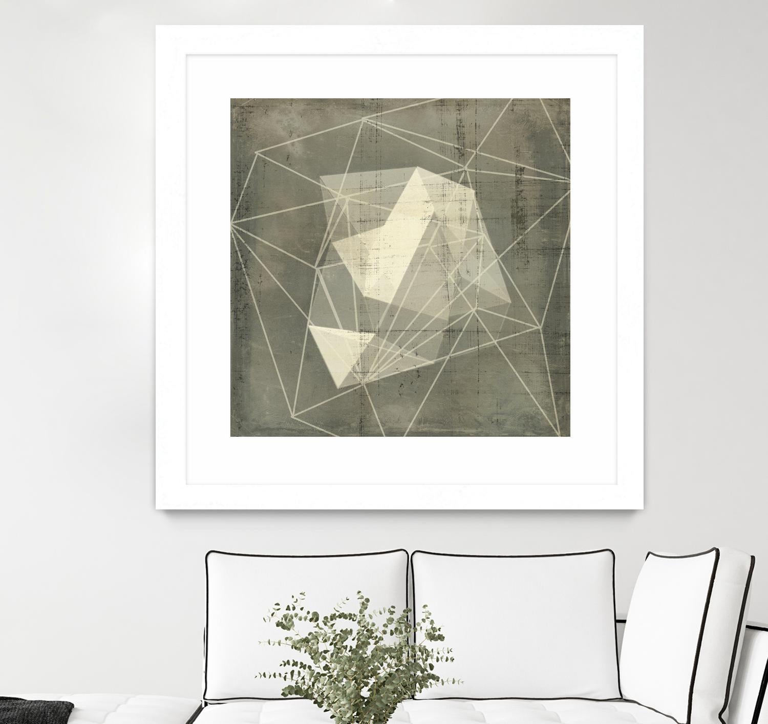 Geomolecule Blueprint I by Jennifer Goldberger on GIANT ART - grey abstract abstract