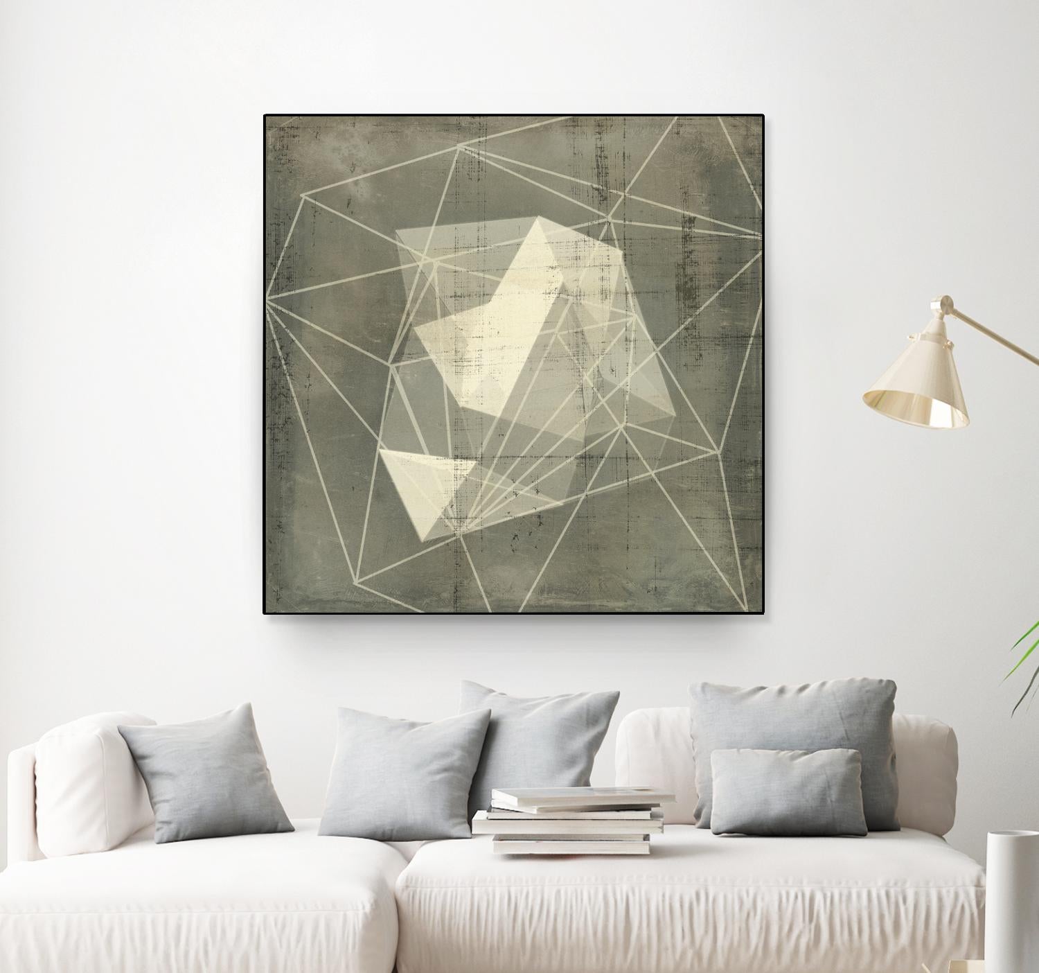 Geomolecule Blueprint I by Jennifer Goldberger on GIANT ART - grey abstract abstract