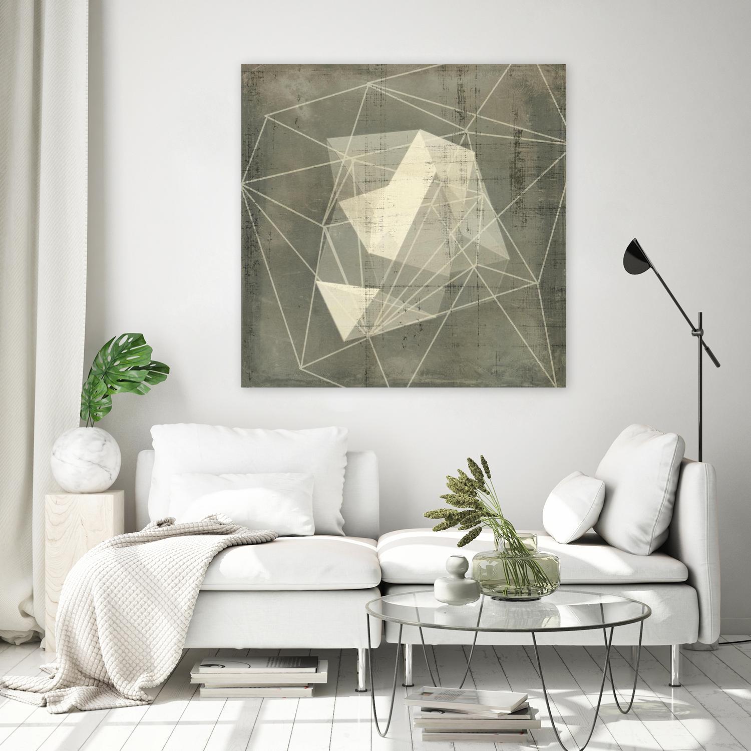 Geomolecule Blueprint I by Jennifer Goldberger on GIANT ART - grey abstract abstract