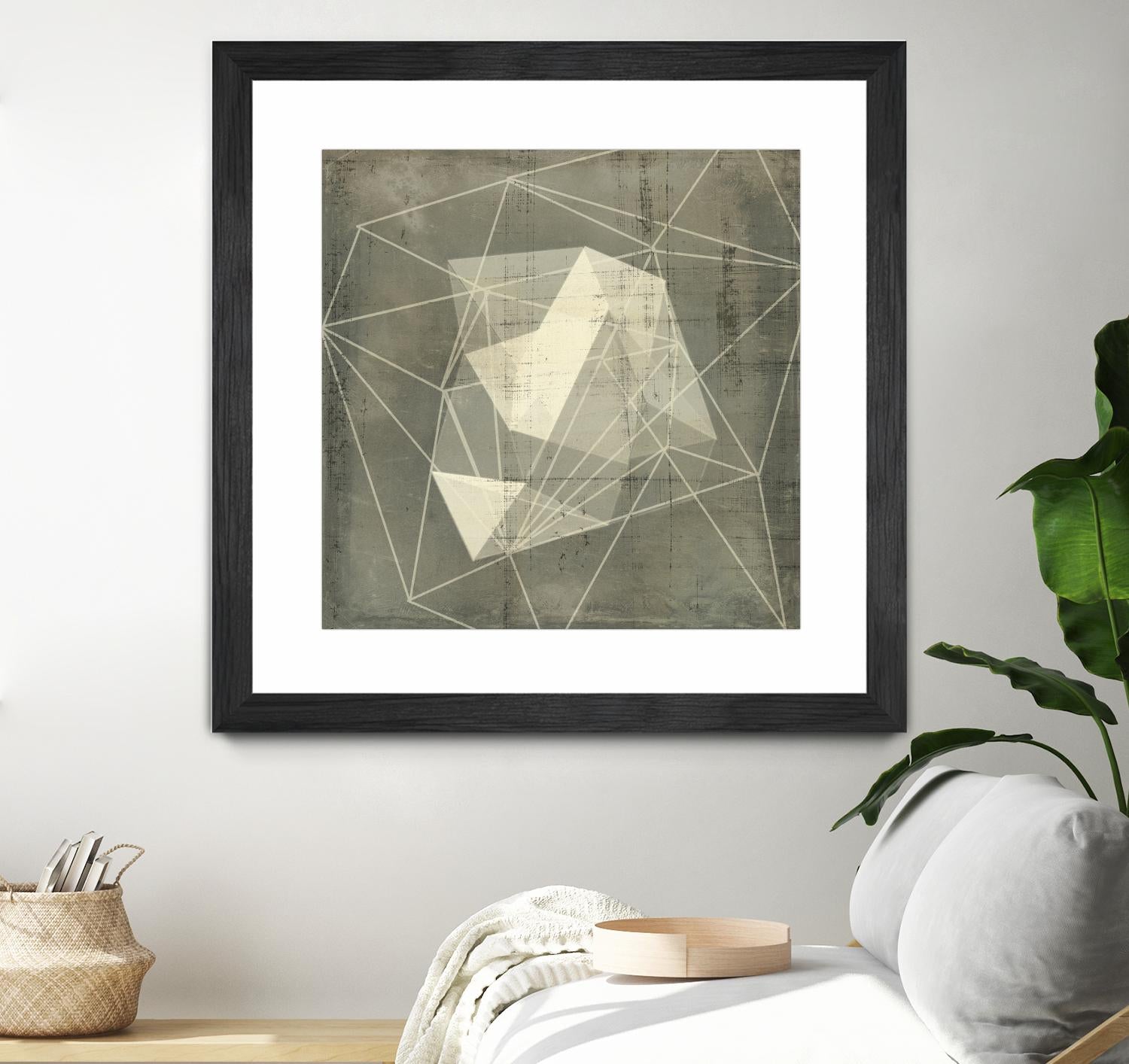 Geomolecule Blueprint I by Jennifer Goldberger on GIANT ART - grey abstract abstract