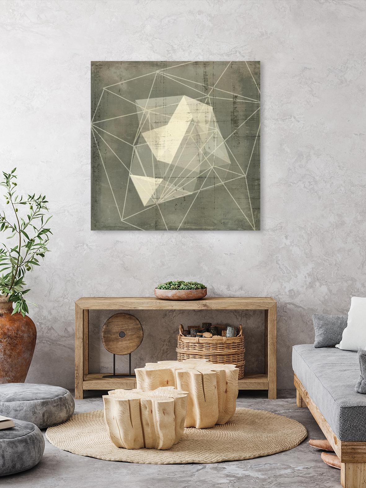 Geomolecule Blueprint I by Jennifer Goldberger on GIANT ART - grey abstract abstract