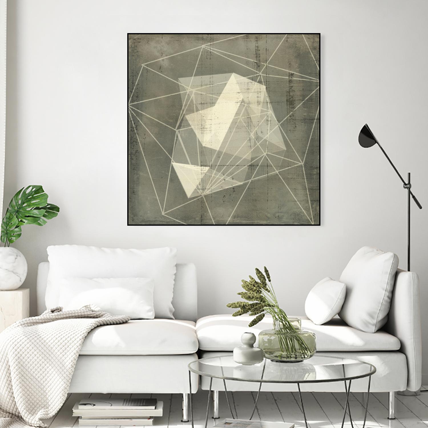 Geomolecule Blueprint I by Jennifer Goldberger on GIANT ART - grey abstract abstract
