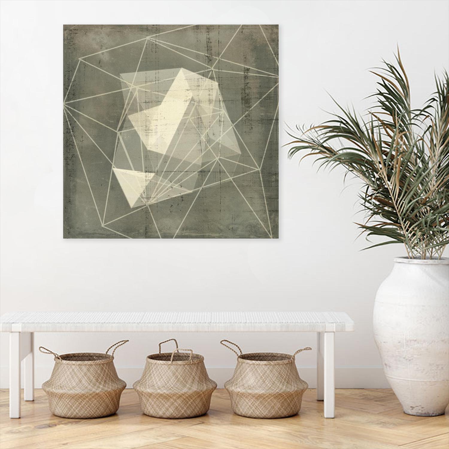 Geomolecule Blueprint I by Jennifer Goldberger on GIANT ART - grey abstract abstract