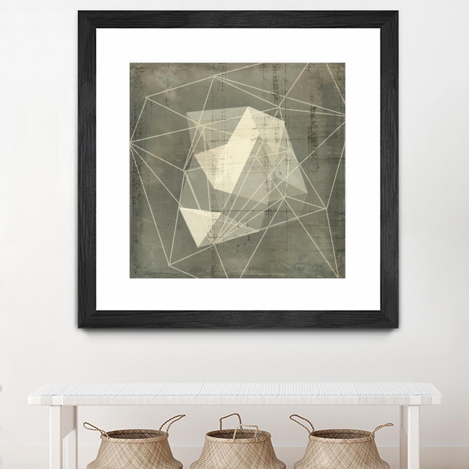 Geomolecule Blueprint I by Jennifer Goldberger on GIANT ART - grey abstract abstract