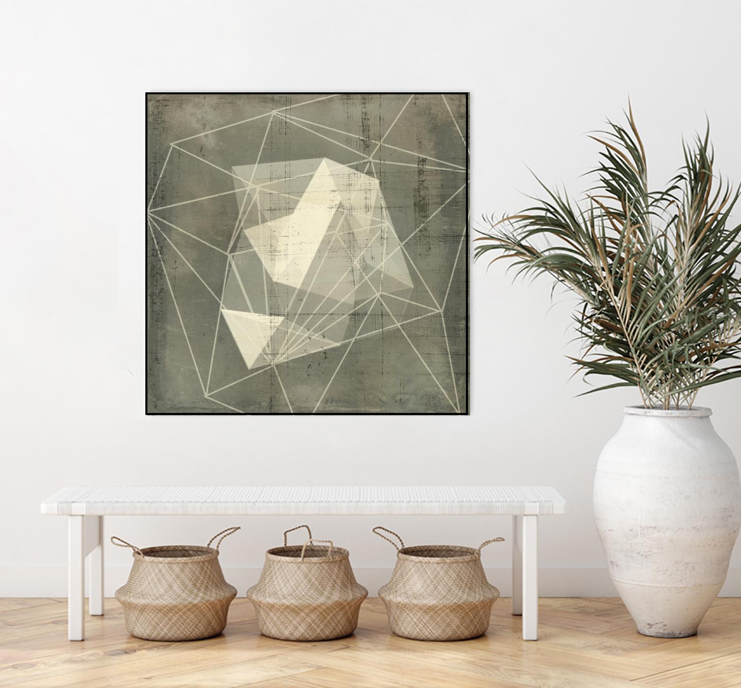 Geomolecule Blueprint I by Jennifer Goldberger on GIANT ART - grey abstract abstract