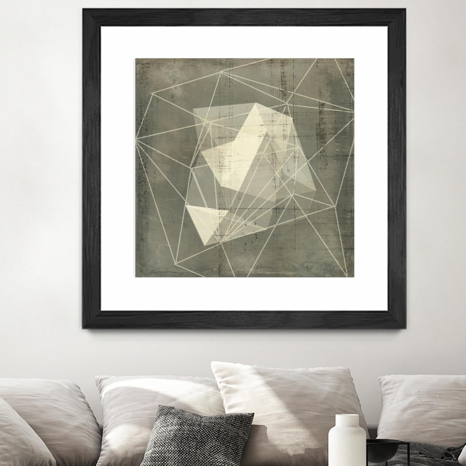 Geomolecule Blueprint I by Jennifer Goldberger on GIANT ART - grey abstract abstract