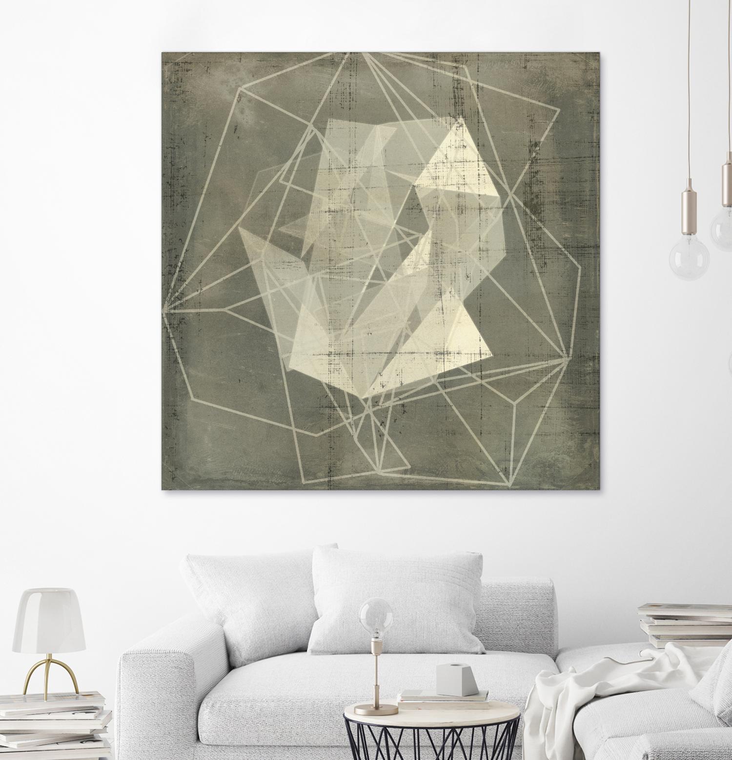 Geomolecule Blueprint II by Jennifer Goldberger on GIANT ART - beige abstract abstract