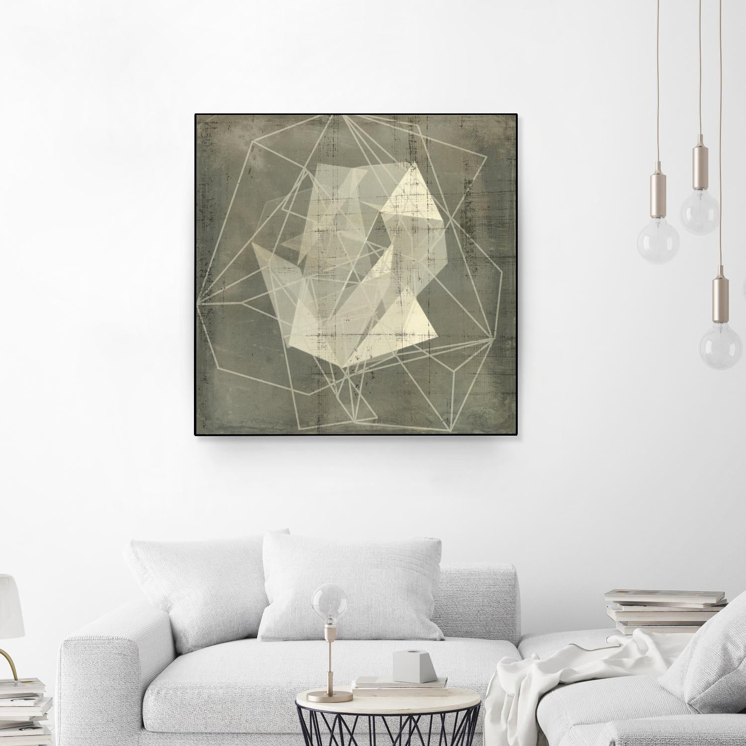 Geomolecule Blueprint II by Jennifer Goldberger on GIANT ART - beige abstract abstract