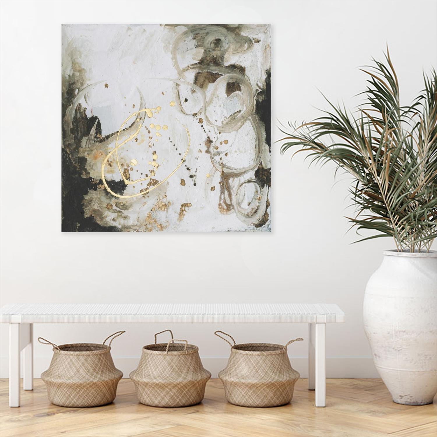 Friendship I by Joyce Combs on GIANT ART - gold abstract abstract